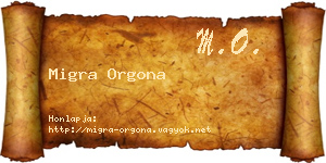 Migra Orgona névjegykártya